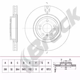 Тормозной диск BRECK BR 416 VH100